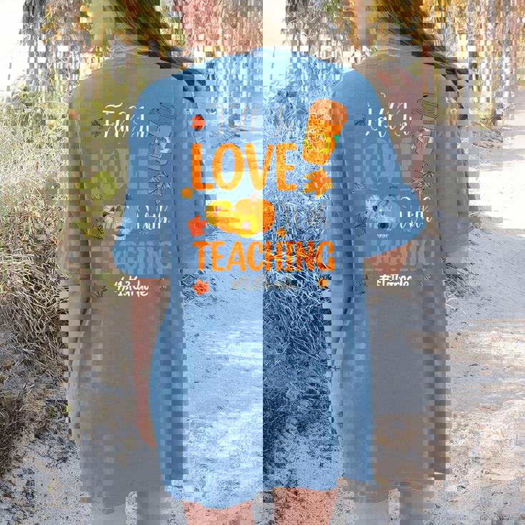 Fall In Love With Teaching 1st Grade Teacher Thanksgiving For Men Women Girls Kids Women&#x27;s Comfort Colors T-Shirt Back Print