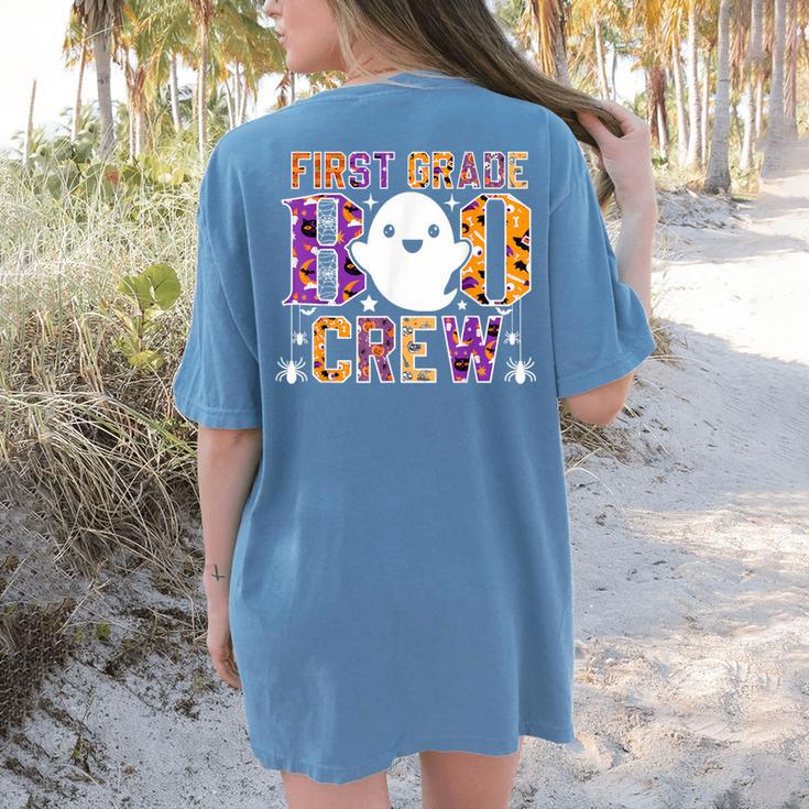 First Grade Boo Crew Teacher Student Halloween Costume Women's Comfort Colors T-Shirt Back Print