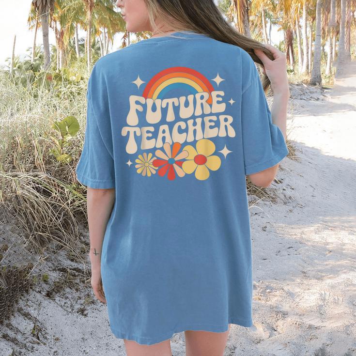 Future Teacher Kids Youth Girls Rainbow Pre-k Kindergarten Women's Comfort Colors T-Shirt Back Print