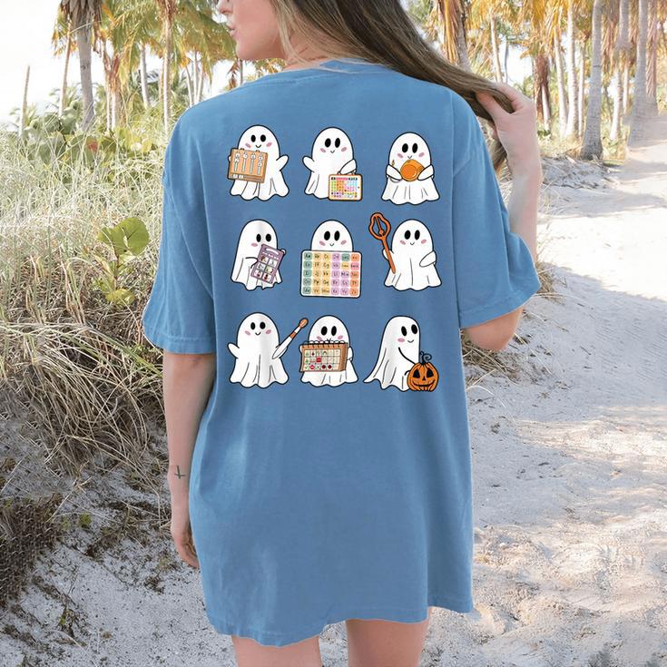 Ghost Speech Therapy Teacher Spooky Season Halloween Women's Comfort Colors T-Shirt Back Print