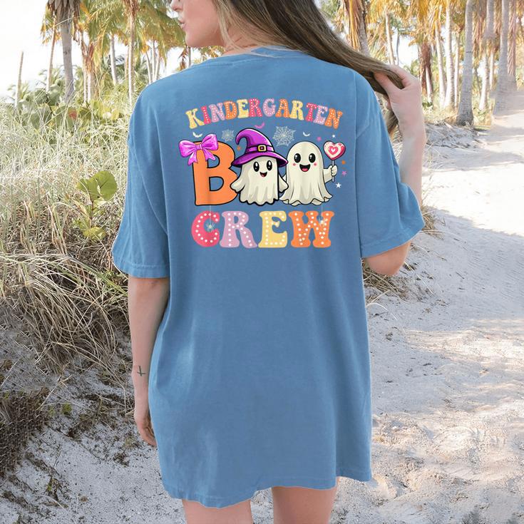 Groovy Kindergarten Boo Crew Kinder Halloween Teacher Kids Women's Comfort Colors T-Shirt Back Print