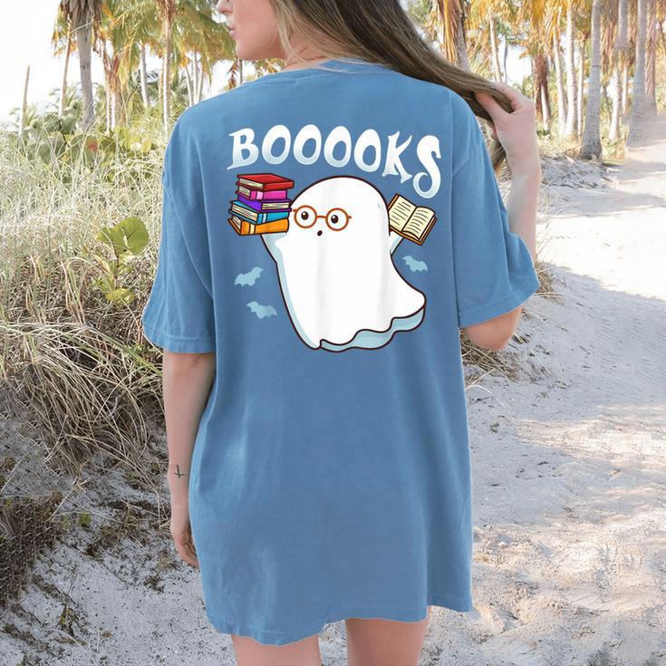 Halloween Books Librarian English Teacher Reader Reading Women's Comfort Colors T-Shirt Back Print