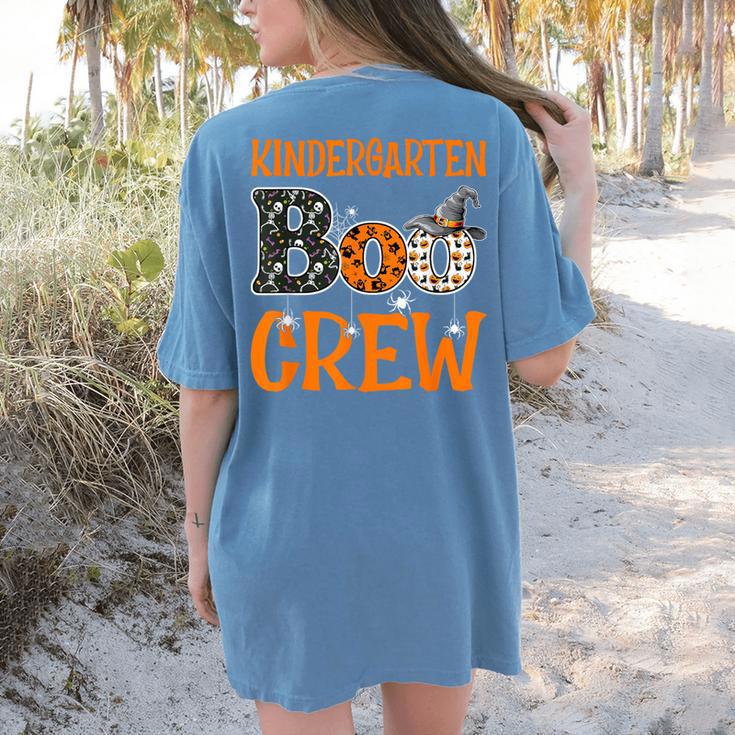 Halloween Kindergarten Boo Crew Kinder Teacher Student Women's Comfort Colors T-Shirt Back Print