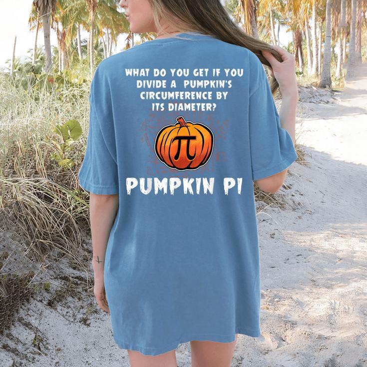 Halloween Pumpkin Pi Math Geometry Teachers Students For Men Women Kids Women's Comfort Colors T-Shirt Back Print