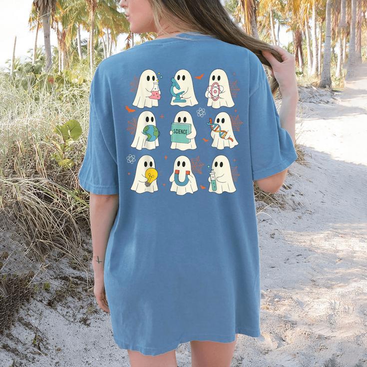 Halloween Science Teacher Student Ghost Laboratory Men Women Women's Comfort Colors T-Shirt Back Print