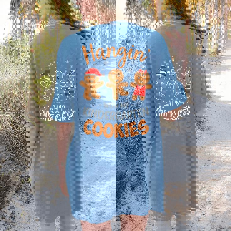 Hangin My Kindergarten Cookie Gingerbread Christmas Teacher For Men Women Kids Women&#x27;s Comfort Colors T-Shirt Back Print