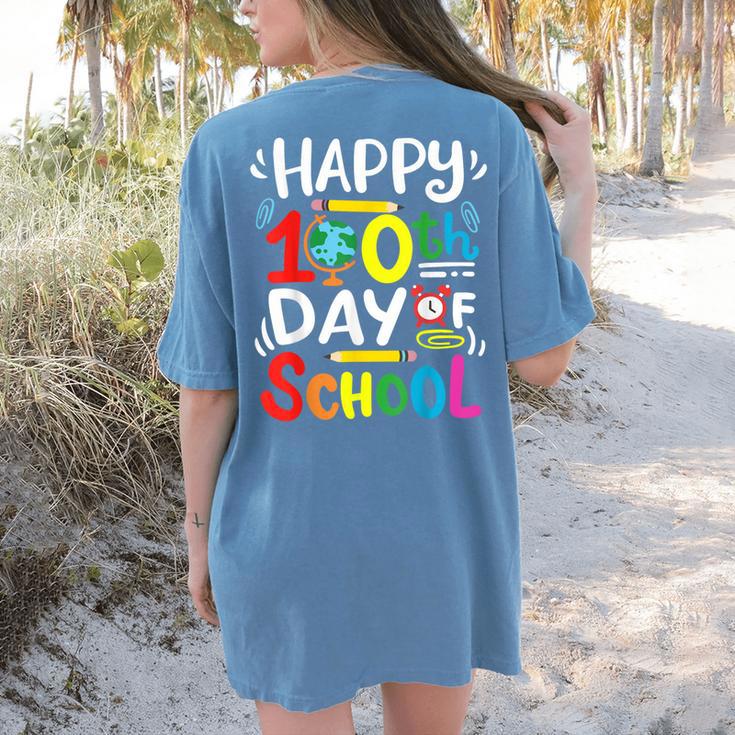 Happy 100th Day Of School 100 Days Of School Teacher Student Women's Comfort Colors T-Shirt Back Print