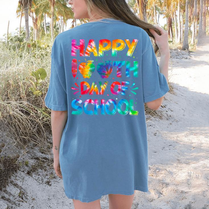 Happy 100th Day Of School Teacher Student 100 Days Tie Dye Men Women Kids Women's Comfort Colors T-Shirt Back Print