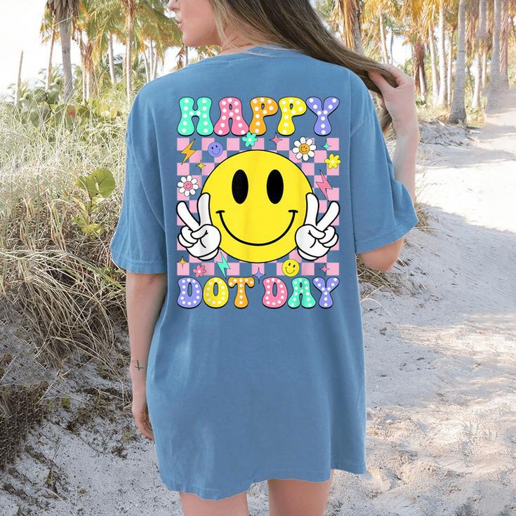 Happy Dot Day Shirts Teacher Student Girls Kids Smile Face Women's Comfort Colors T-Shirt Back Print