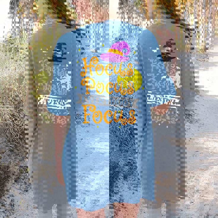 Hocus Pocus Everybody Focus Halloween Teacher Men Women Kids Women&#x27;s Comfort Colors T-Shirt Back Print