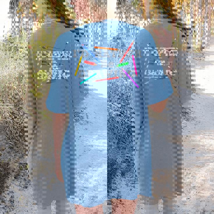 I&#x27;d Rather Be Drawing Artist Art Teacher Sketching Lover For Men Women Girls Kids Women&#x27;s Comfort Colors T-Shirt Back Print