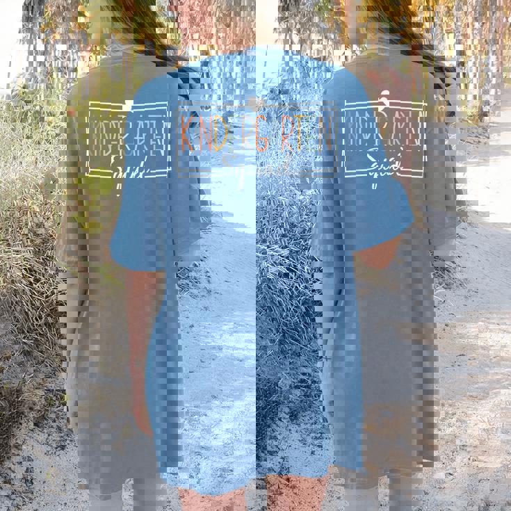 Kindergarten Squad Teachers Kids Kindergarten Back To School Women&#x27;s Comfort Colors T-Shirt Back Print