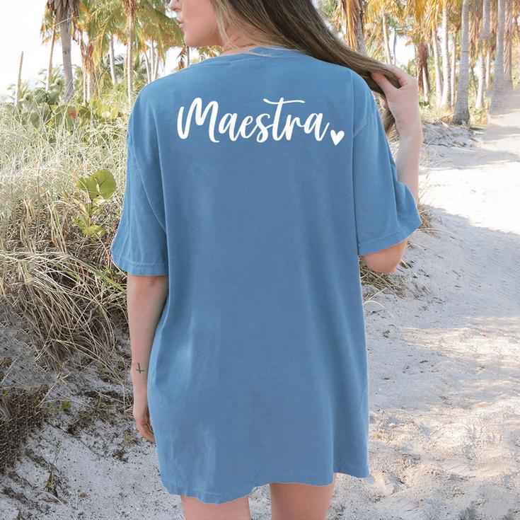 Maestra Cute Bilingual Spanish Teacher Women's Comfort Colors T-Shirt Back Print