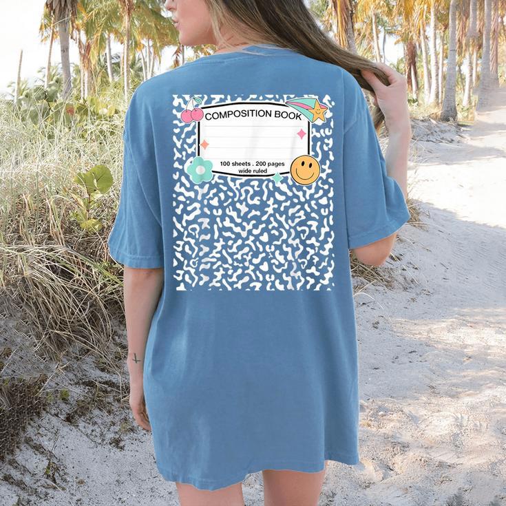 Matching Group Halloween Teacher Composition Book Notebook Women's Comfort Colors T-Shirt Back Print