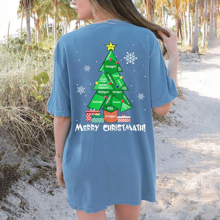 Math Teacher Polygon Christmas Tree Geometry Merry Christmas Women's Comfort Colors T-Shirt Back Print