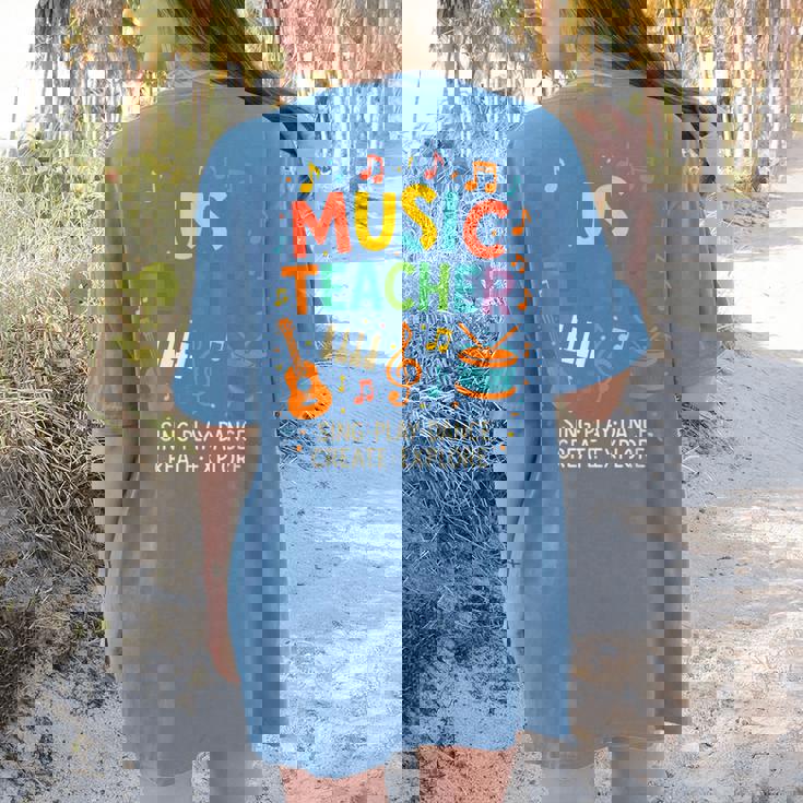 Music Teacher Music Sing Play Dance Choir Piano Women&#x27;s Comfort Colors T-Shirt Back Print