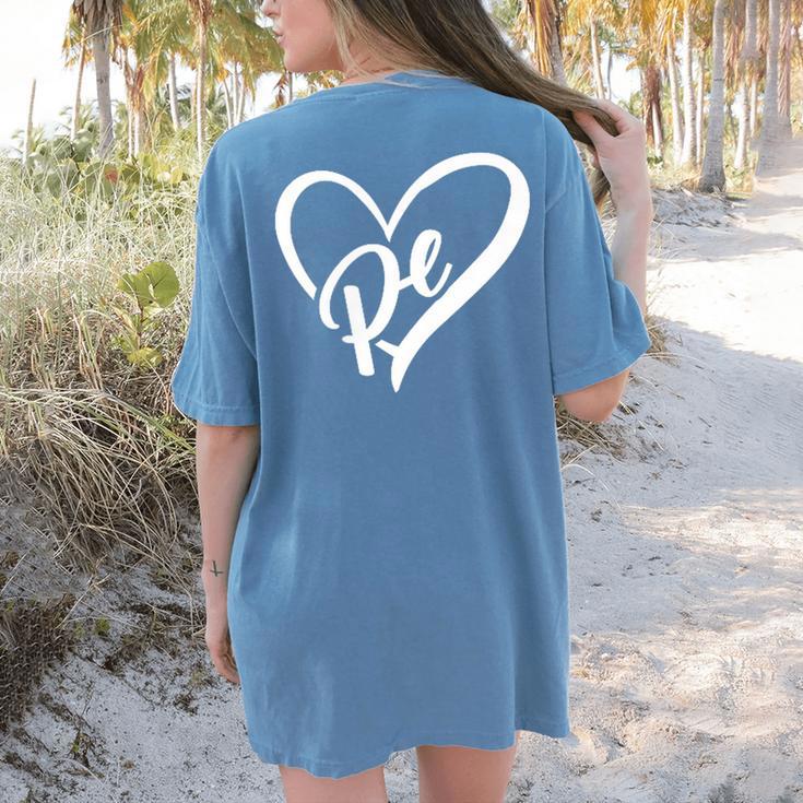 PE Teacher Vintage Retro Physical Education Teacher Women's Comfort Colors T-Shirt Back Print