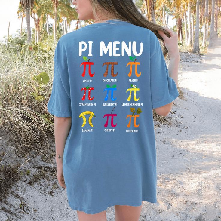 Pi Menu 314 Pi Symbol Math Teacher Happy Pi Day Women's Comfort Colors T-Shirt Back Print
