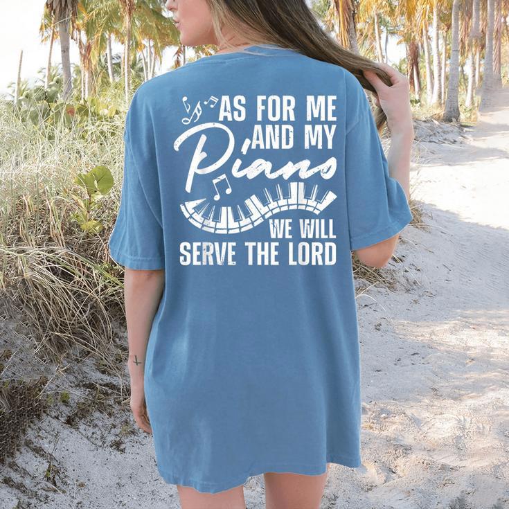 Piano Player Art For Men Women Pianist Piano Teacher Women's Comfort Colors T-Shirt Back Print