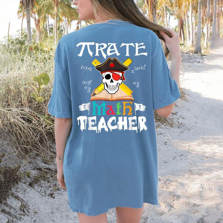 Pirate Math Teacher Skull Pirate Halloween Costume Women's Comfort Colors T-Shirt Back Print