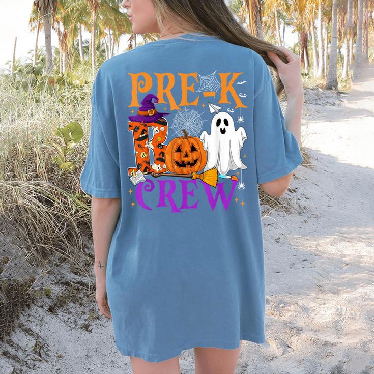 Pre-K Boo Crew Teacher Student Halloween Costume Women's Comfort Colors T-Shirt Back Print