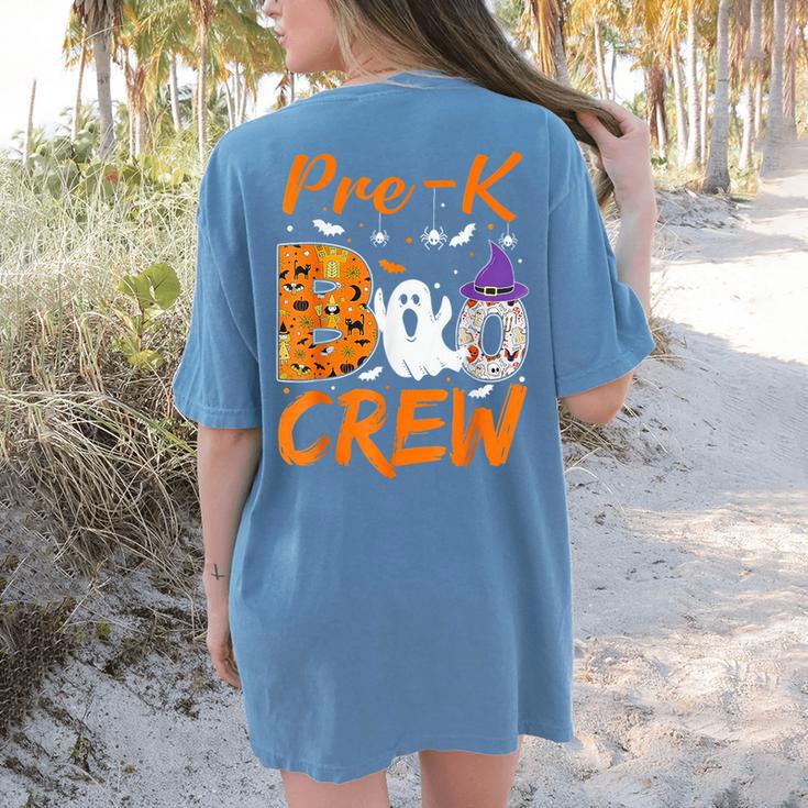 Pre K Boo Crew Teacher Student Halloween Pre Kindergarten Women's Comfort Colors T-Shirt Back Print