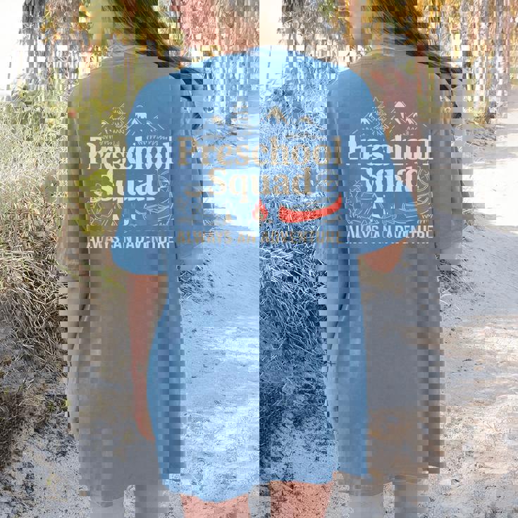 Pre-K Squad Adventure Camping Preschool Teacher Boy Girl Kid Women&#x27;s Comfort Colors T-Shirt Back Print