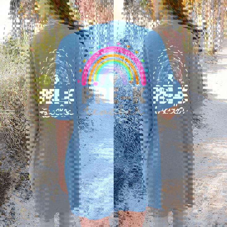 Pre-K Teacher Cute Pre Kindergarten For Teachers Rainbow For Men Women Kids Women&#x27;s Comfort Colors T-Shirt Back Print