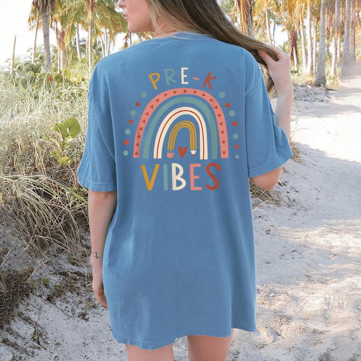 Pre K Vibes Back To School Student Teacher Women's Comfort Colors T-Shirt Back Print