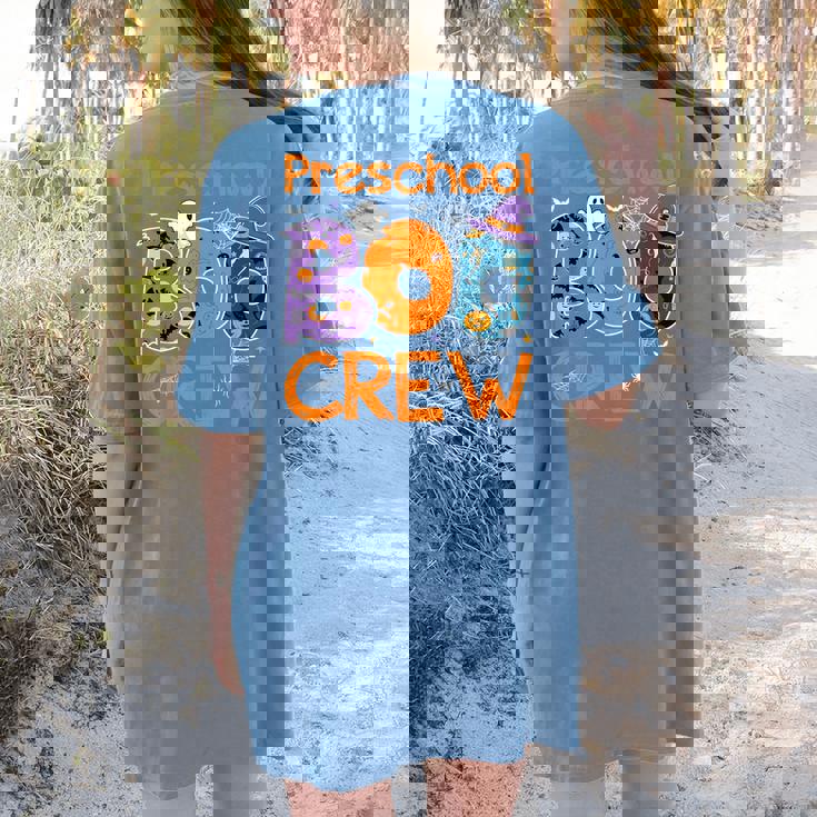 Preschool Boo Crew Preschool Halloween Teacher Kids Women&#x27;s Comfort Colors T-Shirt Back Print