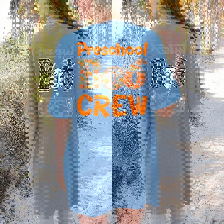 Preschool Boo Crew Halloween Teachers Students Costume Women&#x27;s Comfort Colors T-Shirt Back Print