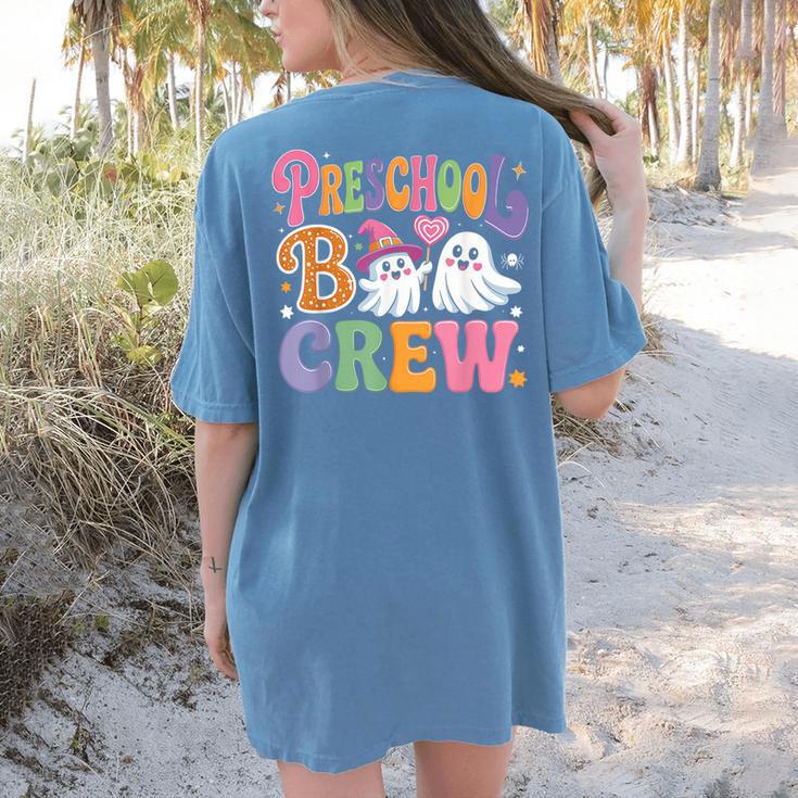 Preschool Boo Crew Preschool Teacher Student Halloween Women's Comfort Colors T-Shirt Back Print