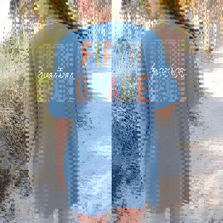 Retro Fifth Grade Dream Team Groovy Teacher Back To School Men Women Girls Kids Women&#x27;s Comfort Colors T-Shirt Back Print