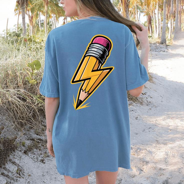 Retro Pencil Pencil Back To School Teacher Student Women's Comfort Colors T-Shirt Back Print