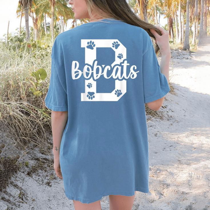 School Spirit Mascot Bobcats Back To School Teacher Student Women's Comfort Colors T-Shirt Back Print