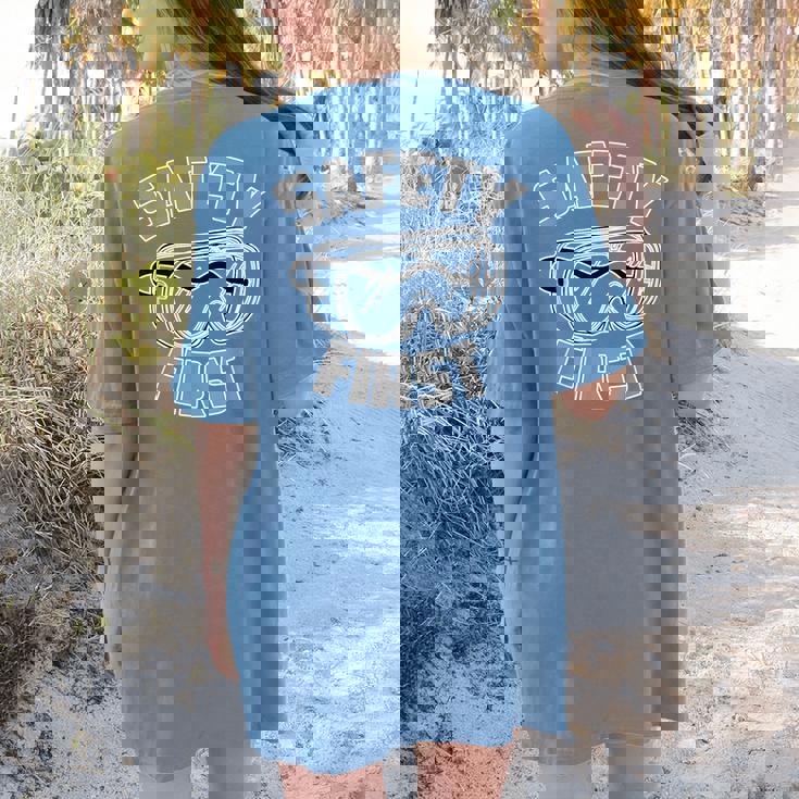 Science Teacher Shirt Safety First STEM STEAM Shirt Women&#x27;s Comfort Colors T-Shirt Back Print