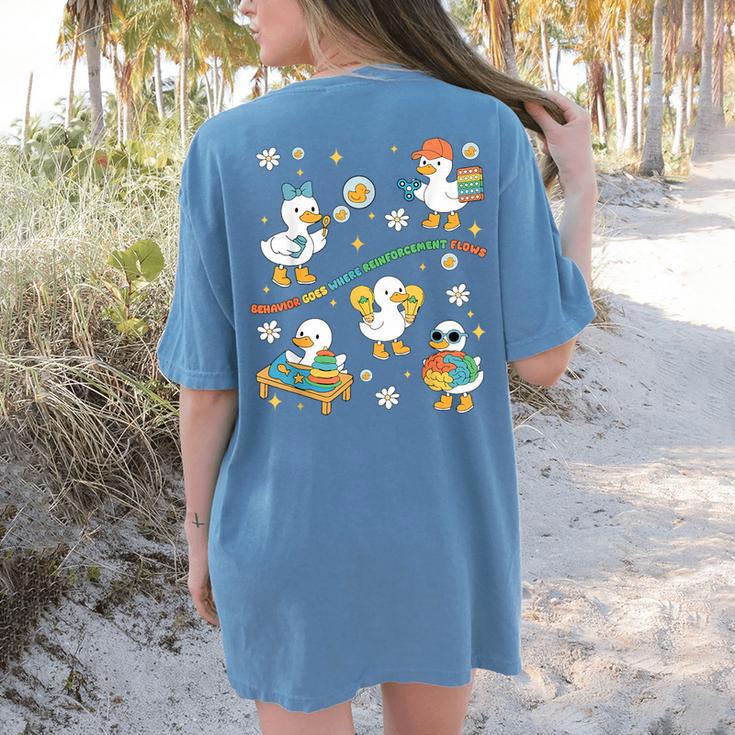 Silly Goose Behavior Analyst RBT ABA Therapy SPED Teacher Women's Comfort Colors T-Shirt Back Print