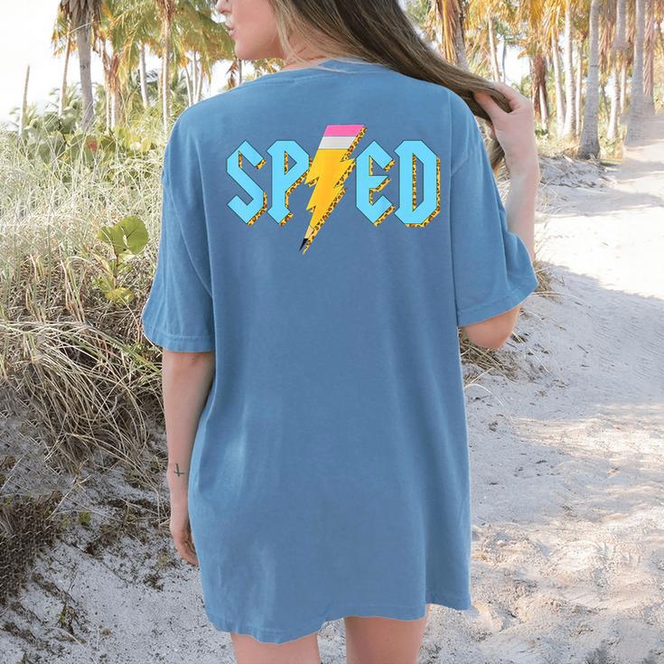 Special Education SPED Rocks Teacher Back To School Rock Women's Comfort Colors T-Shirt Back Print