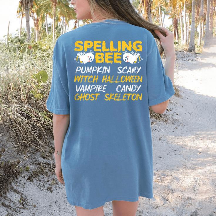 Spelling Bee Costume For a Halloween Teacher Pun Women Women's Comfort Colors T-Shirt Back Print