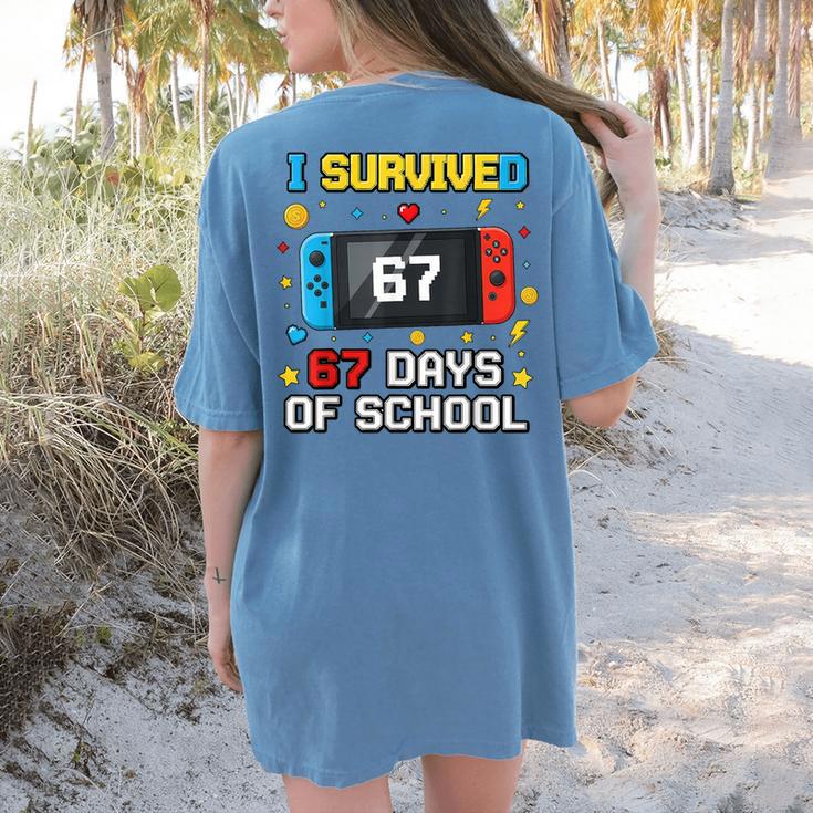 I Survived 67 Days Of School 67 Teacher Squad Matching Women's Comfort Colors T-Shirt Back Print