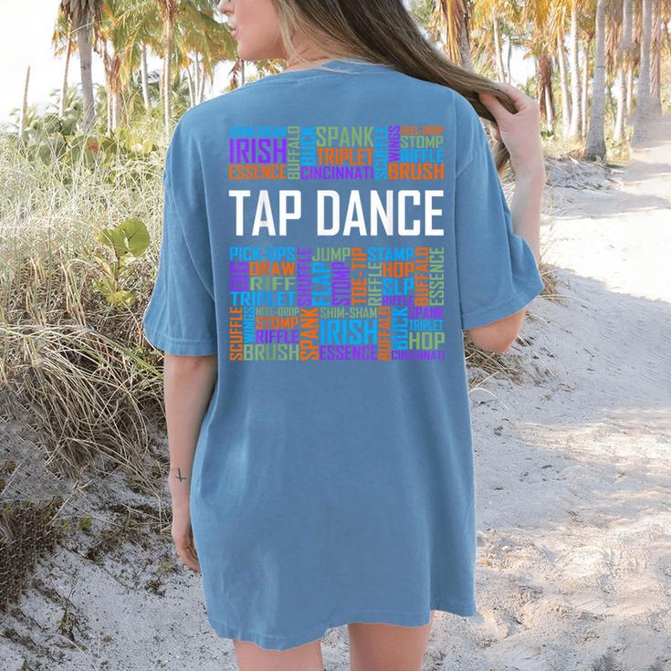Tap Dance Words Lover Tap Dancer Dancing Teacher Women's Comfort Colors T-Shirt Back Print