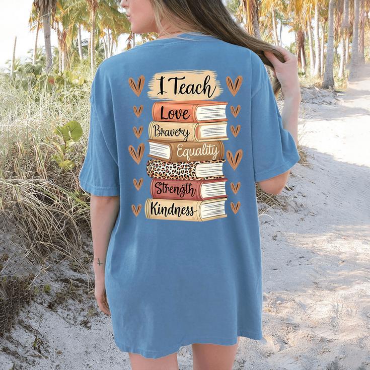 I Teach History Month Black Teacher Melanin Women's Comfort Colors T-Shirt Back Print