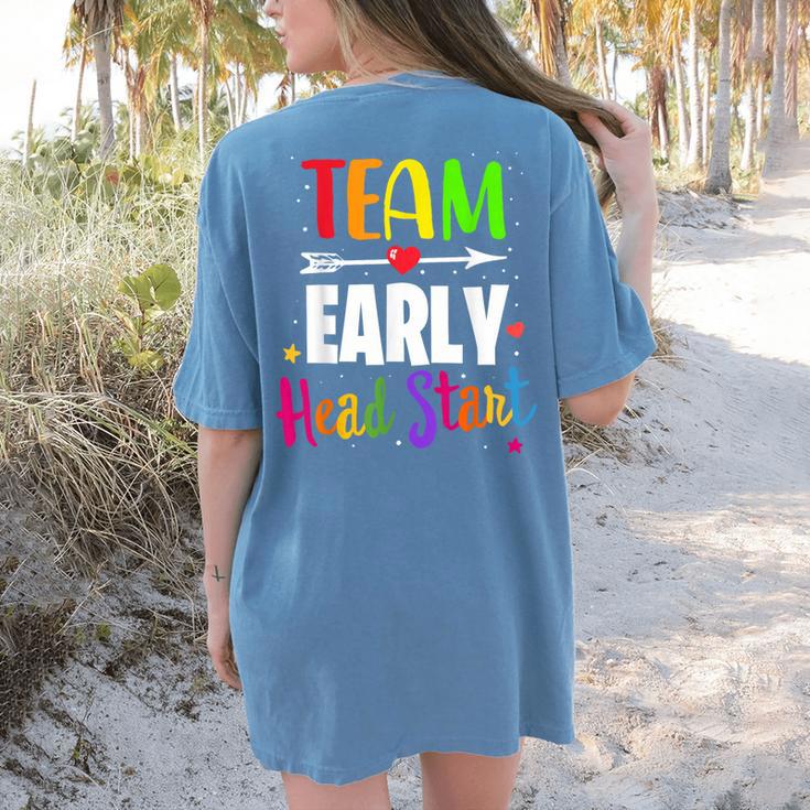 Teacher Early Childhood Education Preschool Head Start Crew Women's Comfort Colors T-Shirt Back Print
