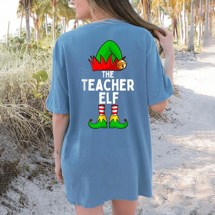 Teacher Elf Matching Family Christmas Women Men Women's Comfort Colors T-Shirt Back Print