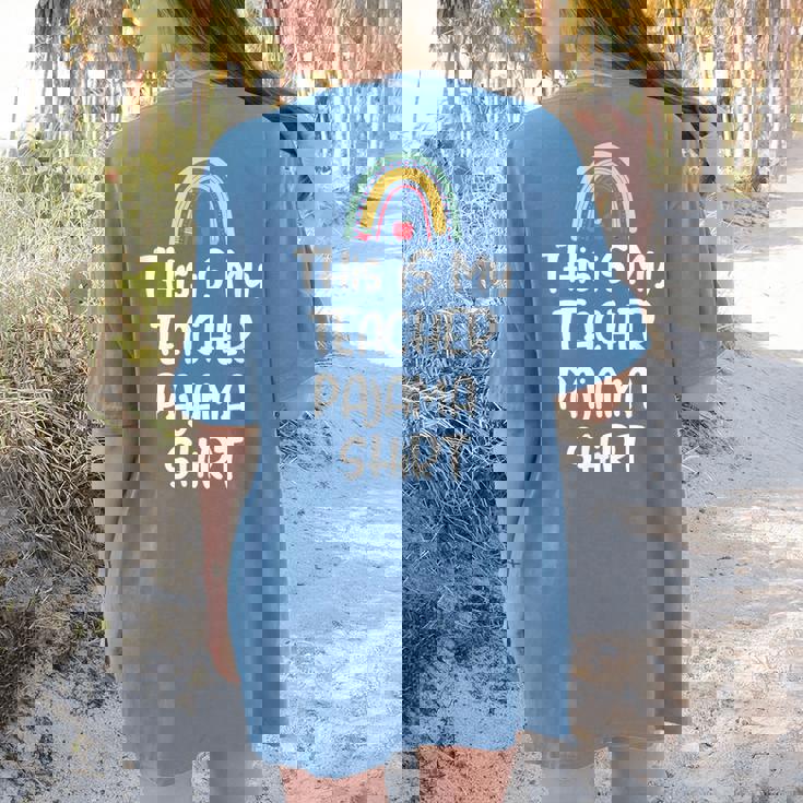 This Is My Teacher Pajama Shirt Teacher Life Tee Women&#x27;s Comfort Colors T-Shirt Back Print