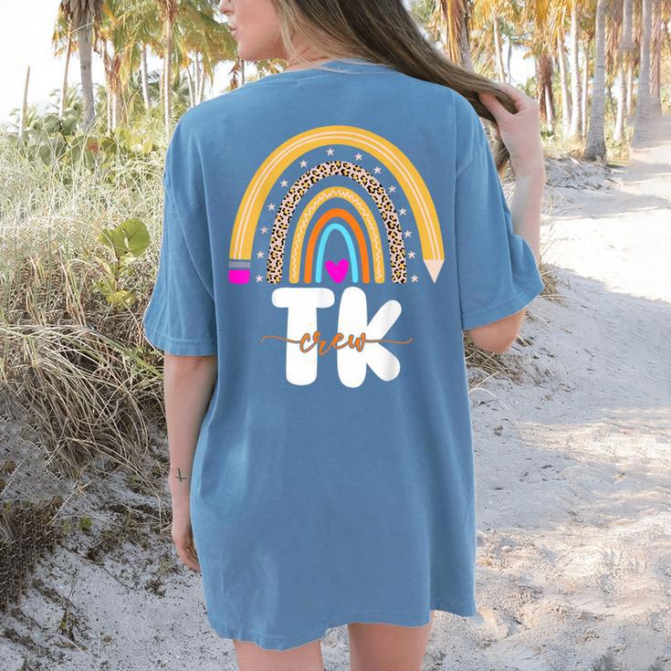 Team TK Transitional Kindergaten TK Crew Squad Teacher Kids Women's Comfort Colors T-Shirt Back Print