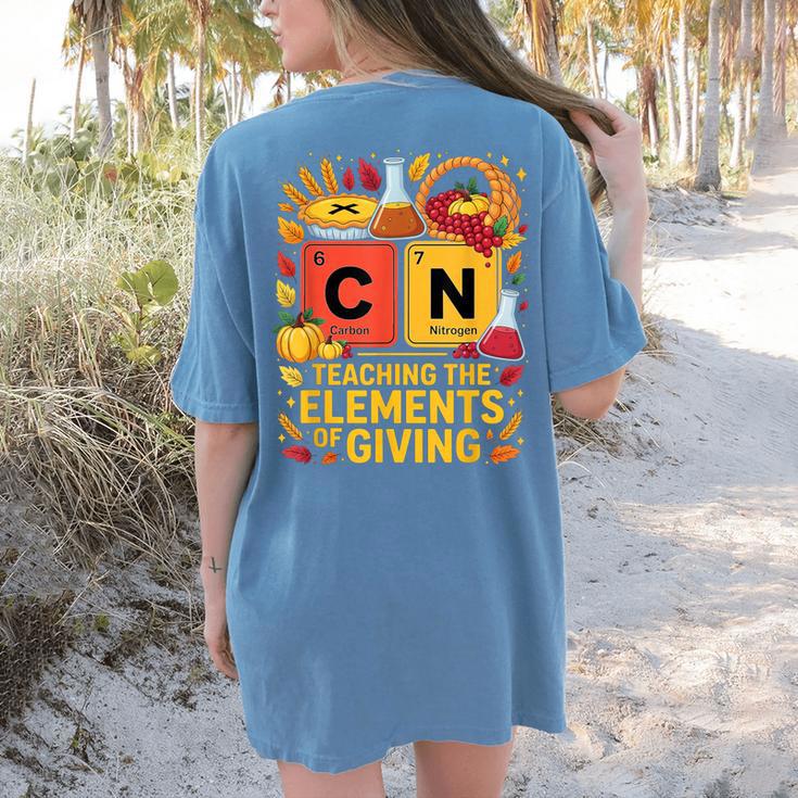 Thanksgiving 67 Meme Science Teacher Periodic Table Women Women's Comfort Colors T-Shirt Back Print