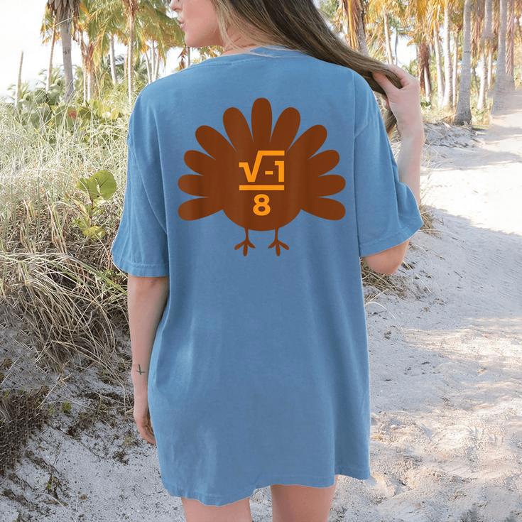 Thanksgiving Math Teacher Math Symbol Men Women Girls Kids Women's Comfort Colors T-Shirt Back Print