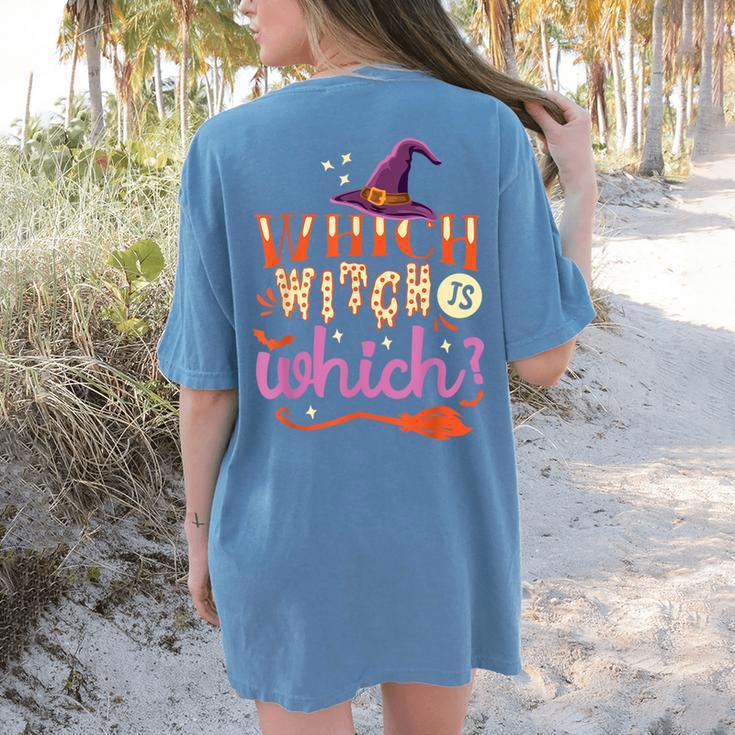 Which Witch Is Which Halloween English Teacher Women's Comfort Colors T-Shirt Back Print