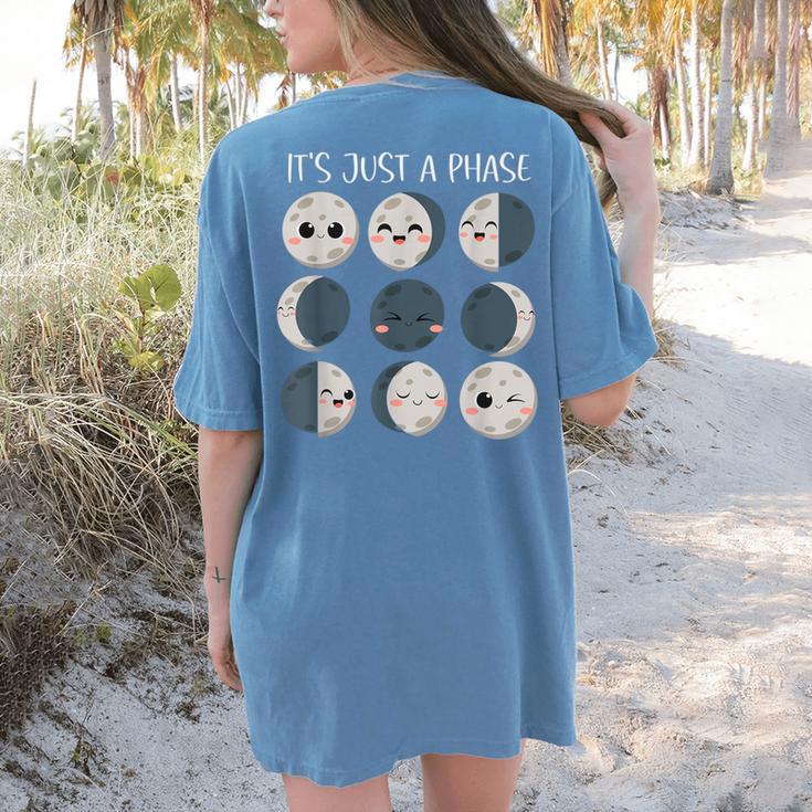 Women Science Teacher Moon Phases Scientist Back To School Women's Comfort Colors T-Shirt Back Print